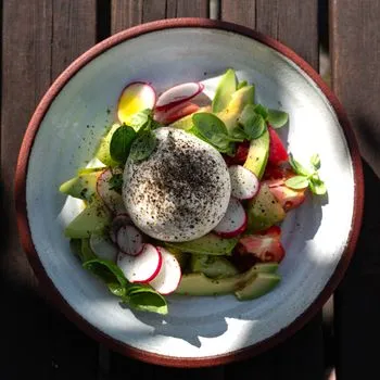 Burrata aux tomates cerises