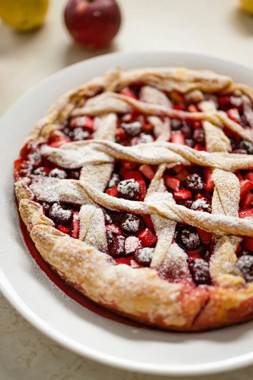Tarte aux fruits cerises et baies mélangés