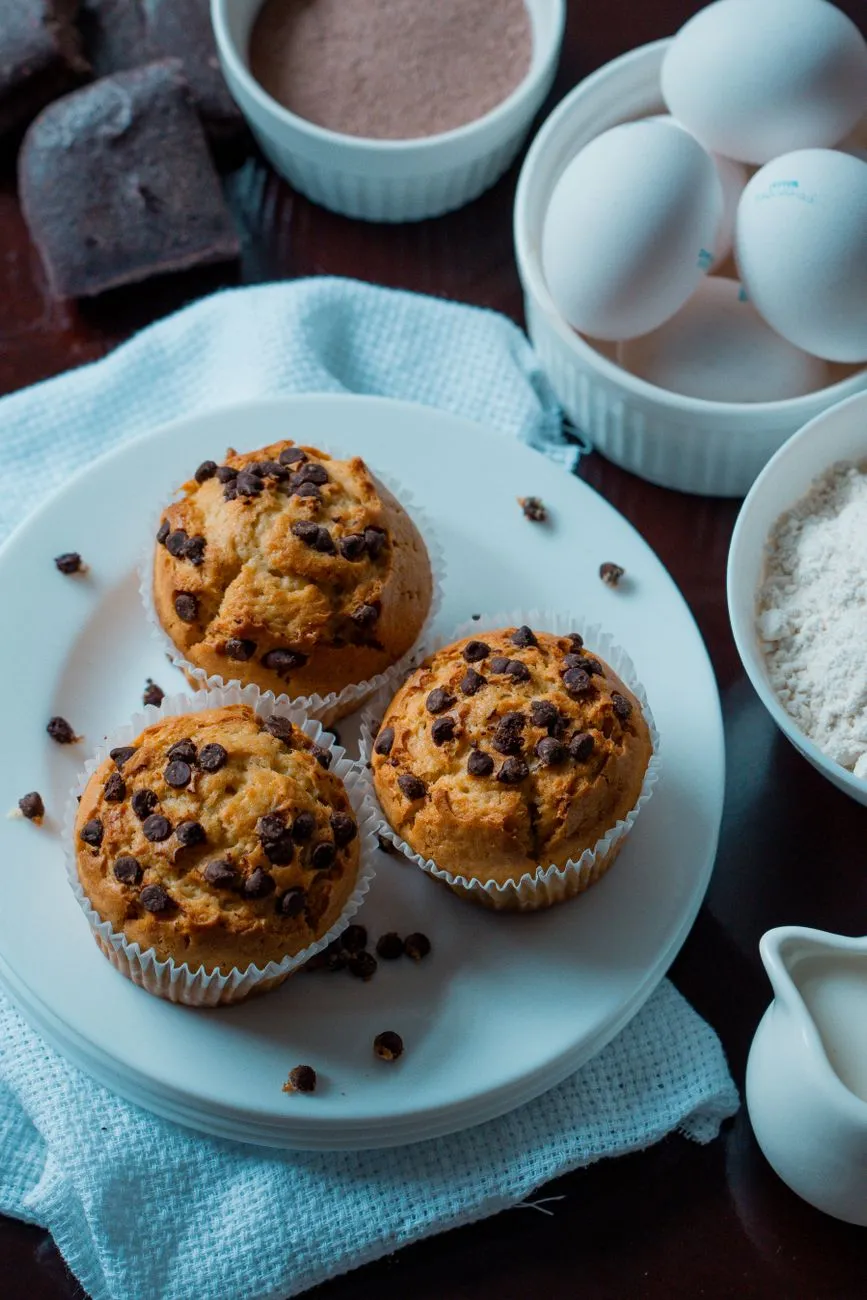 Muffins au chocolat et pépites de chocolat